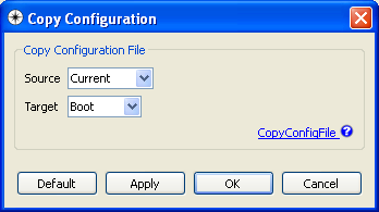 Set Source to Current and Target to Boot. Then click Apply followed by OK: